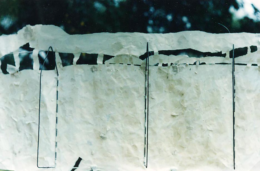 Guillermina De Gennaro, Dimore Perdute 1, paper, glue, iron, installation, 1995-1997.